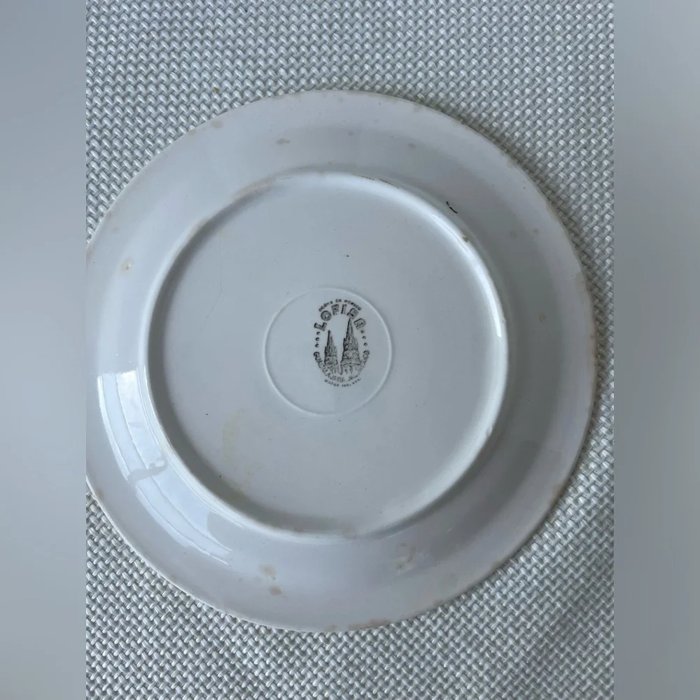Lofisa Vintage Set Of 6 Plates White Flowers Gold Rim 7.5 Inches